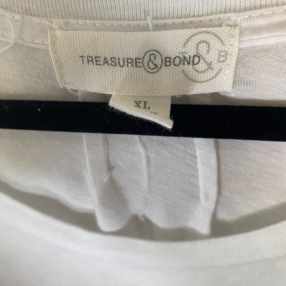 Treasure and Bond Scoop Neck White T-Shirt - Picture 3 of 5